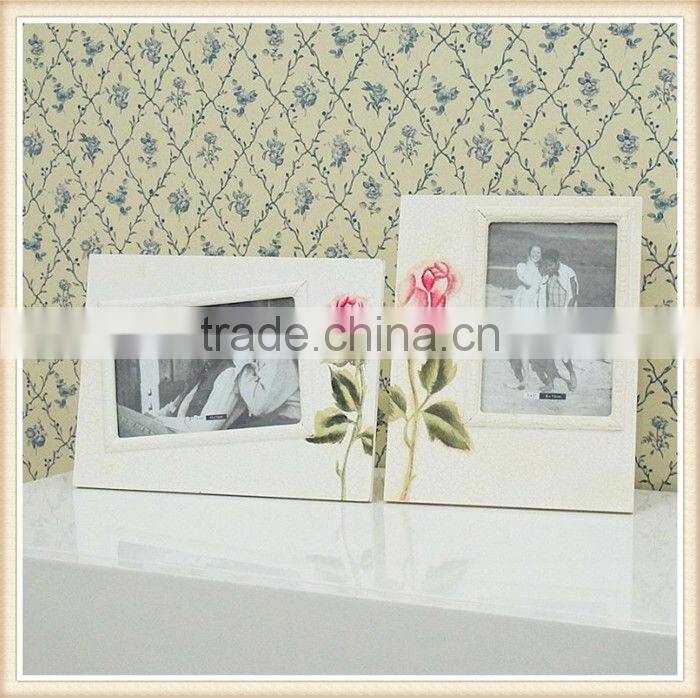 Creative Wooden Photo Frame For Home Decor With Flower