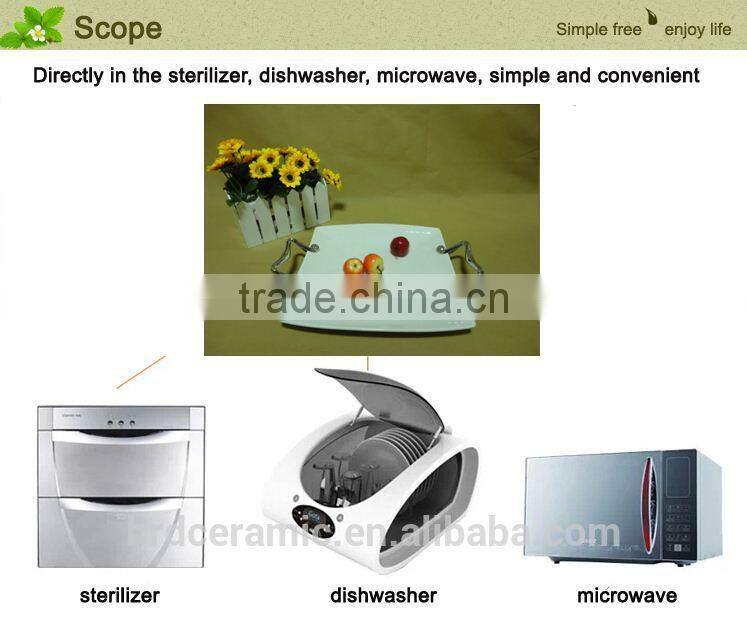 new fashion stock ceramic sauce plate with handle