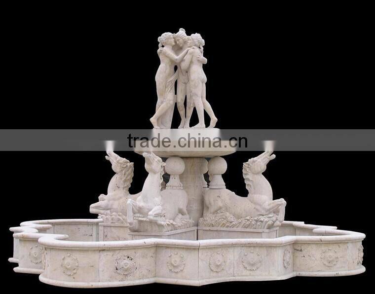Natural stone carving garden fountain