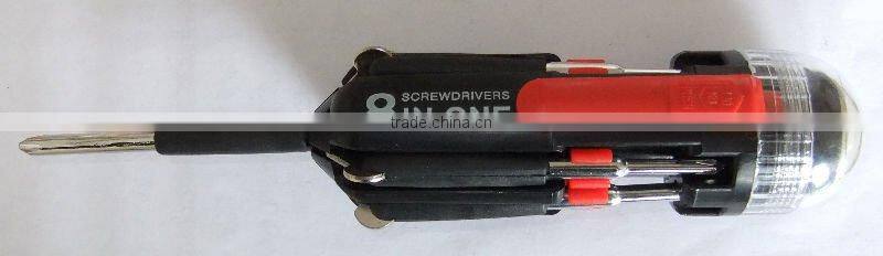 Multi 8 in 1 screwdriver set with LED light