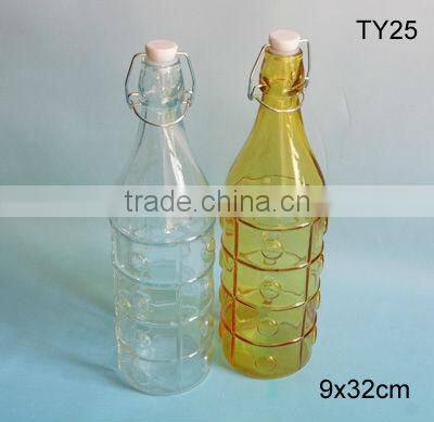 2016 1 liter swing top glass bottle with more colors/beverage bottle/drink bottle