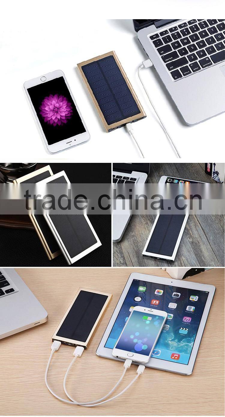 Mobile phone charger, Mini Portable External Battery Charger,Ultra Thin 20000mAh Solar Power Bank