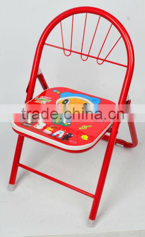 metal tube and plastic plate foldable child chair