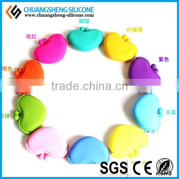 CANDY COLOR COLORFUL CUTE SILICONE COIN BAG/COIN POCKET WITH A LOVELY SHAPE HREAT SHAPE