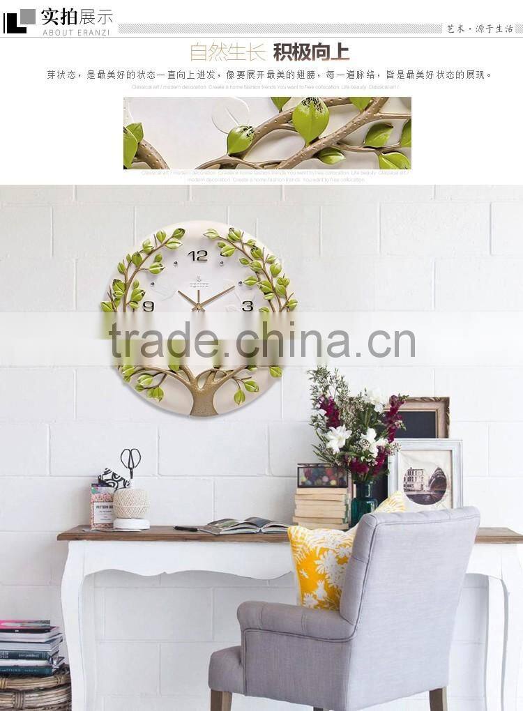 M0026 Momoda Living room dining room Creative fancy elegant 3D tree wall clock quartz home decoration gold silver art wall clock