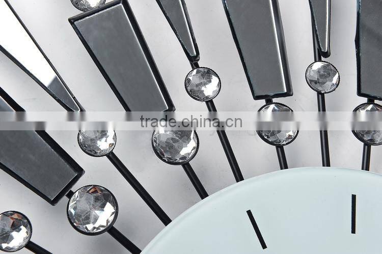 Metal crystal wall digital clock with mirror