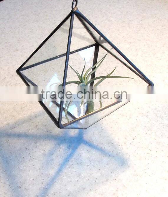 Hanging Glass Terrarium with chain hanger