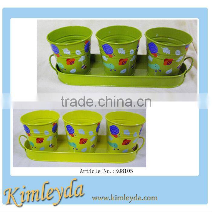 set 4 pcs decorative indoor herb pot set flower pots