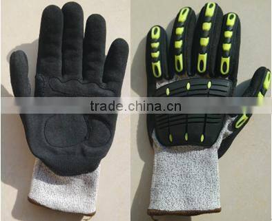 Nitrile Sandy coated TPR impact glove