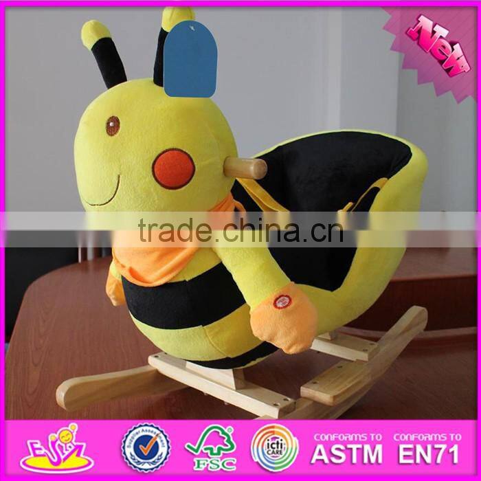 2017 New products baby funny horse sound plush rocking horse W16D092