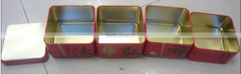 Square Mooncake Tin Box with 4 parts
