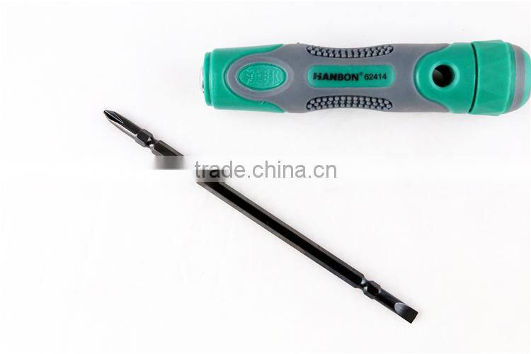 4'' 100mm Cr-V Dual-Functional Screwdriver With Plastic Handle