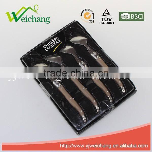 WCJ845 Wholesale Alibaba Stainless Steel 4 Pcs Spoon Plastic Spoon Set