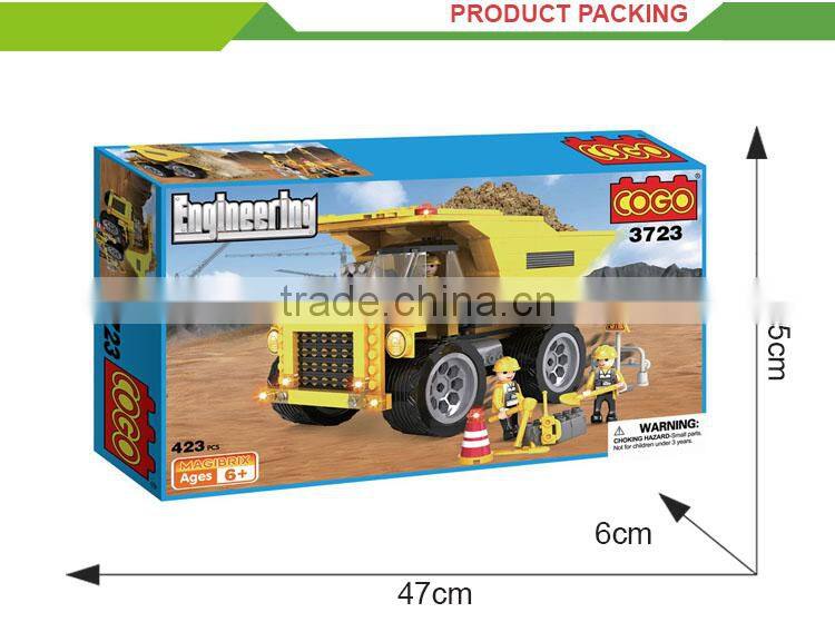 Intelligence plastic truck toys pocoyo building block toys for kids