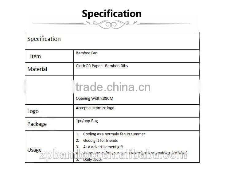 Bamboo Hand Held Folding Fan For Wedding Party Decor/Dancing Handheld Fan