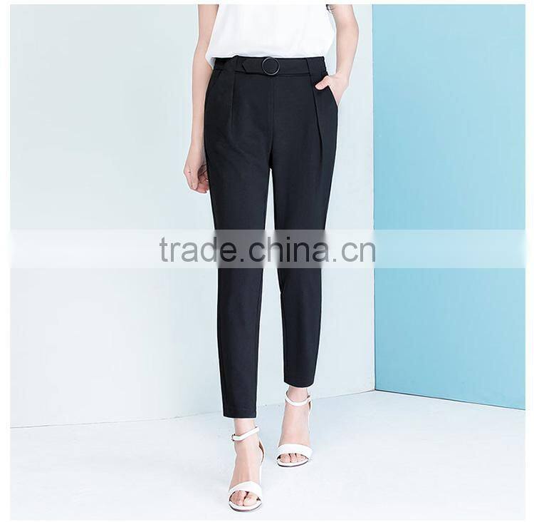 2017 new skinny nine point pants Korean Haren female leisure trousers loose waisted pants sample customization manufacturer