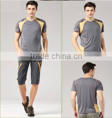 2017 Casual 100%polyester micro v neck short sleeve mens t shirt