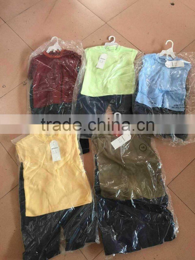 Latest design 3pcs children clothing set with long sleeve jacket spring children clothing set