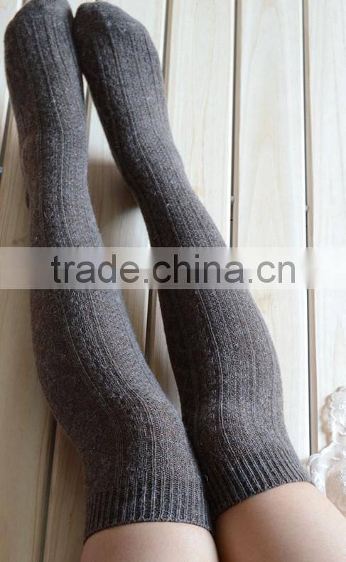 Lady merino wool full terry knee high socks