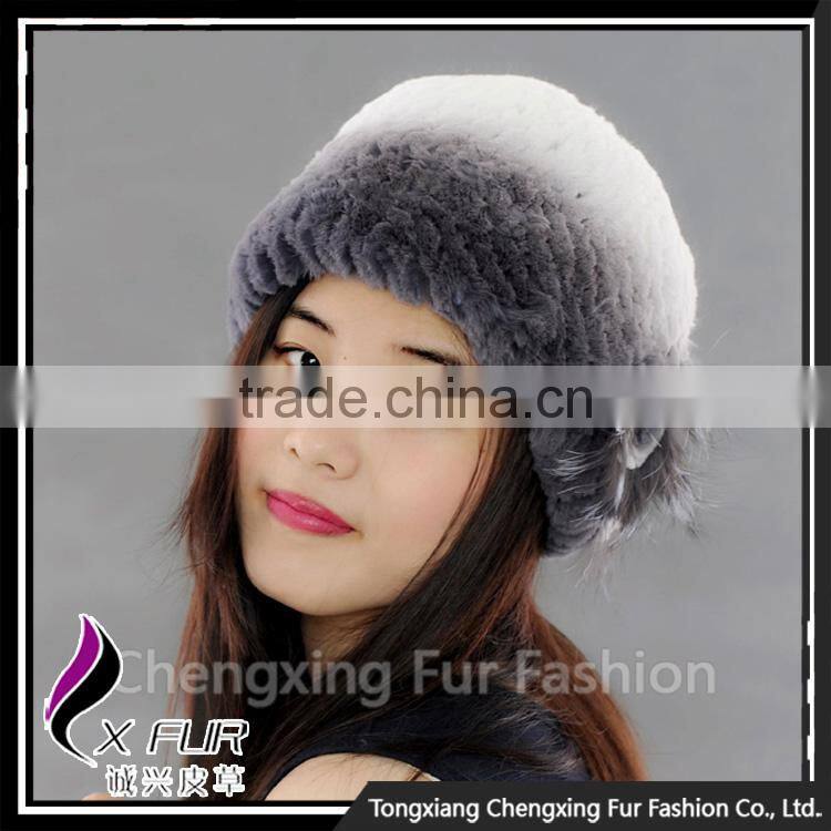 CX-C-246A High Quality Hot New Design Ladies Rex Rabbit Fur Hat