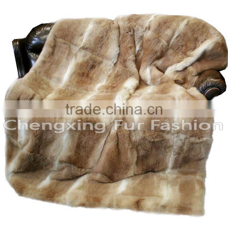 CX-D-08J Super Quality Winter Warm Real Rabbit Fur Wholesale China Blankets