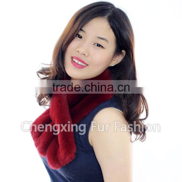 CX-S-56B Newest Products For 2016 Girls Pink Real Rex Rabbit Fur Scarf