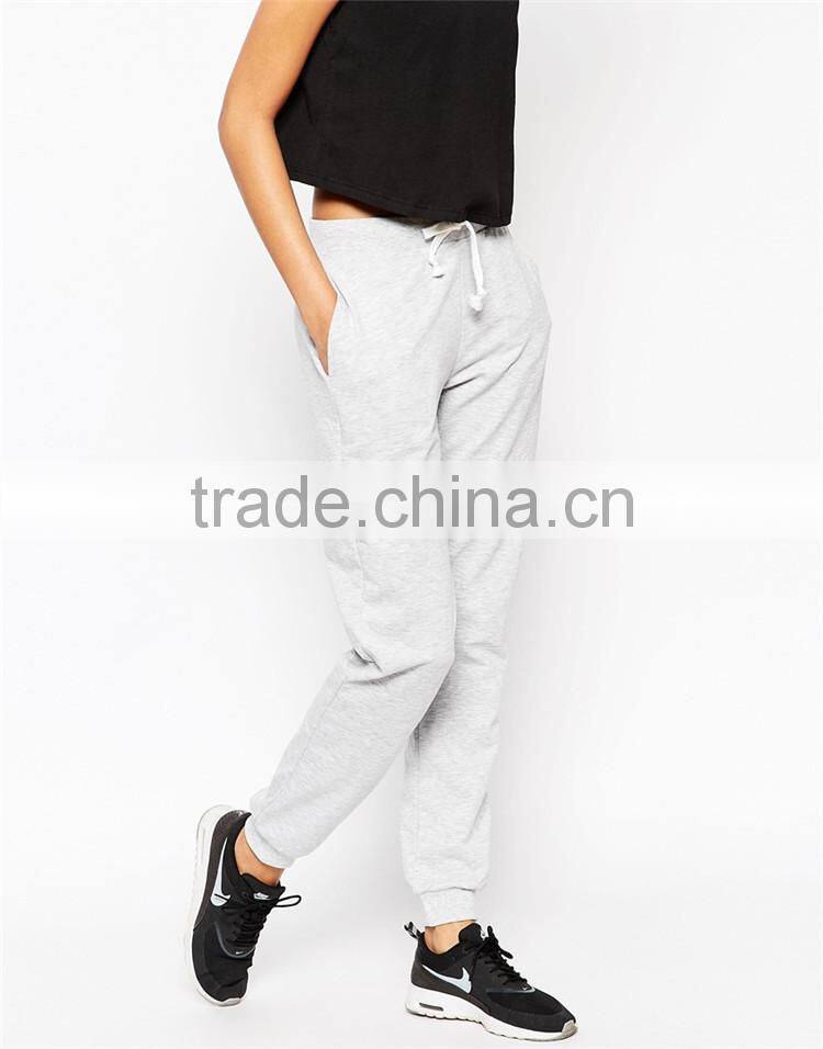 Womens new fashion casual grey jogger sweatpants blank