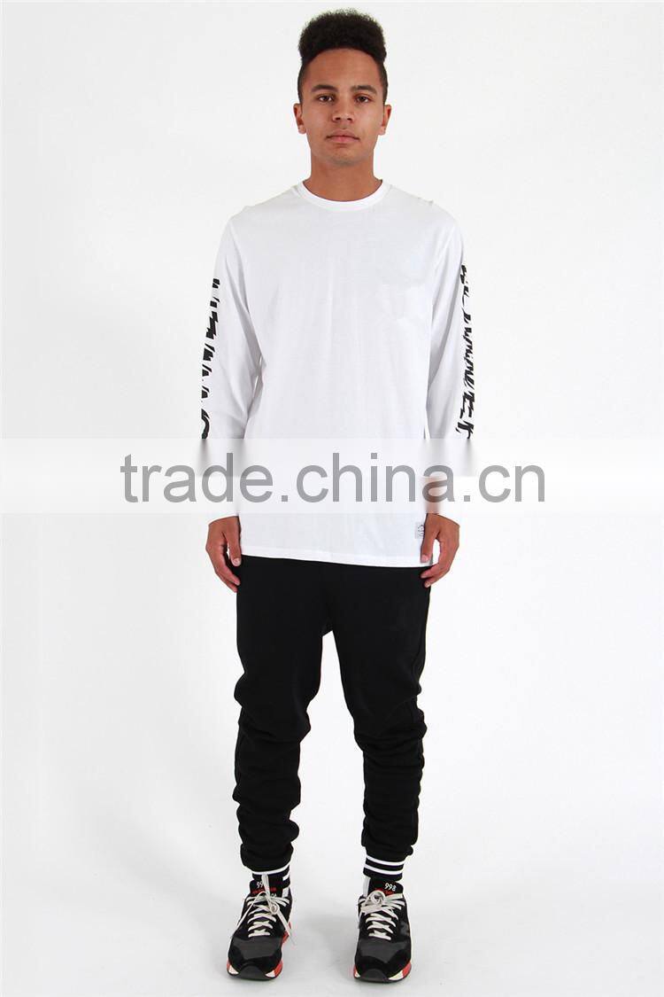 Cheap mens plain jogger fashion black jogger pants casual loose pants