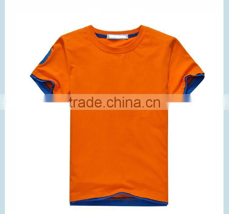2015 Hot selling Kids Boys plain blank o neck short sleeve cotton kids t shirt wholesale