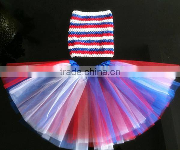 2014 Wholesale clothing baby girls tutu skirt sets for the Fourth of July