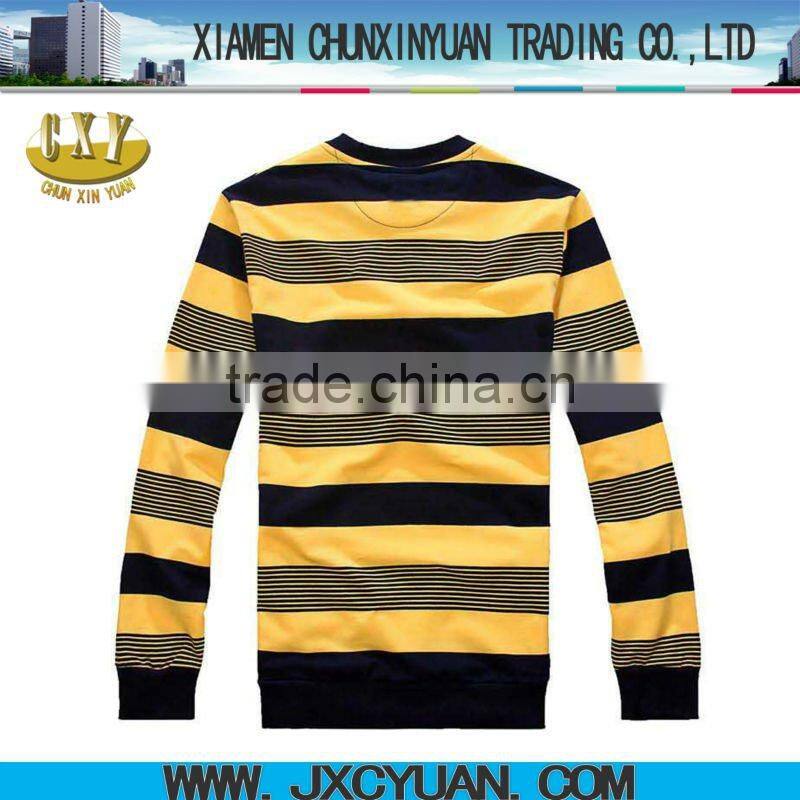 striped 2012 fashion men's t-shirt with black and yellow stripe