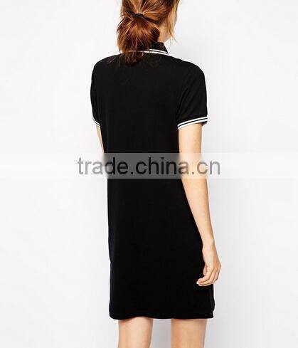 2015 women fashion short sleeve Polo Shirt Dress