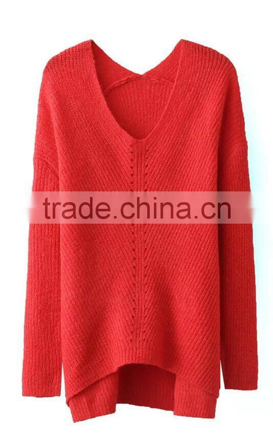 EY0869S 2016 New Arrival Deep V-Neck knit Pullover Sweater