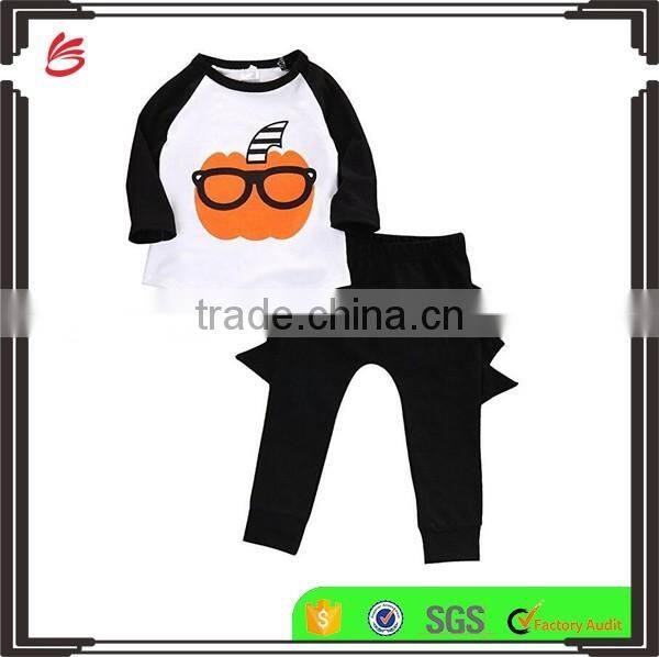 Baby Boys 2 pcs kids Halloween Costume Pumpkin Pattern T-shirt And Pants Set