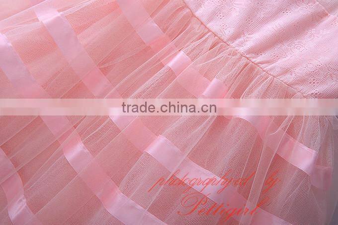 Fashion Summer Pink Girl Dresses With Lace Girls Princess Dresses Sleeveless Infant Clothes GD50112-8