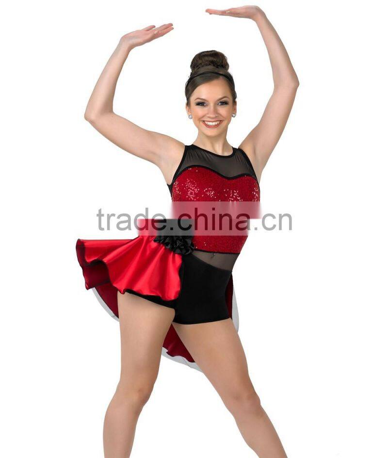 New arrival tap and jazz costumes- half satin skirt -women adult jazz dance wear