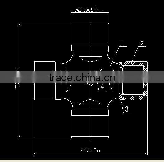 high quality auto parts cross joint 27*70mm for universal joint