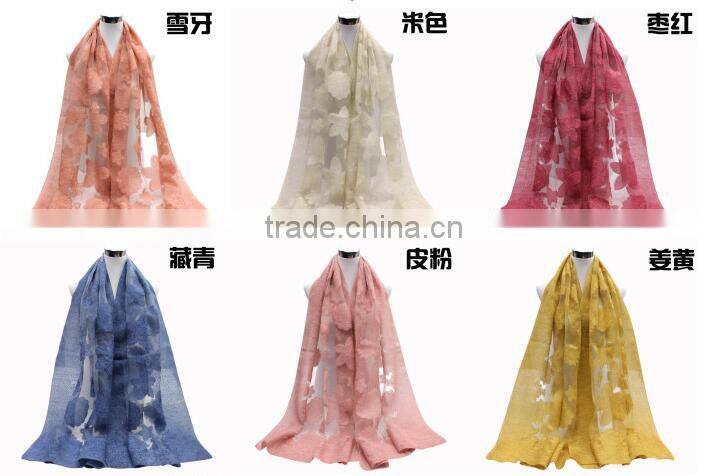 2017 New arrival fashion Plain color women hijab silk scarf