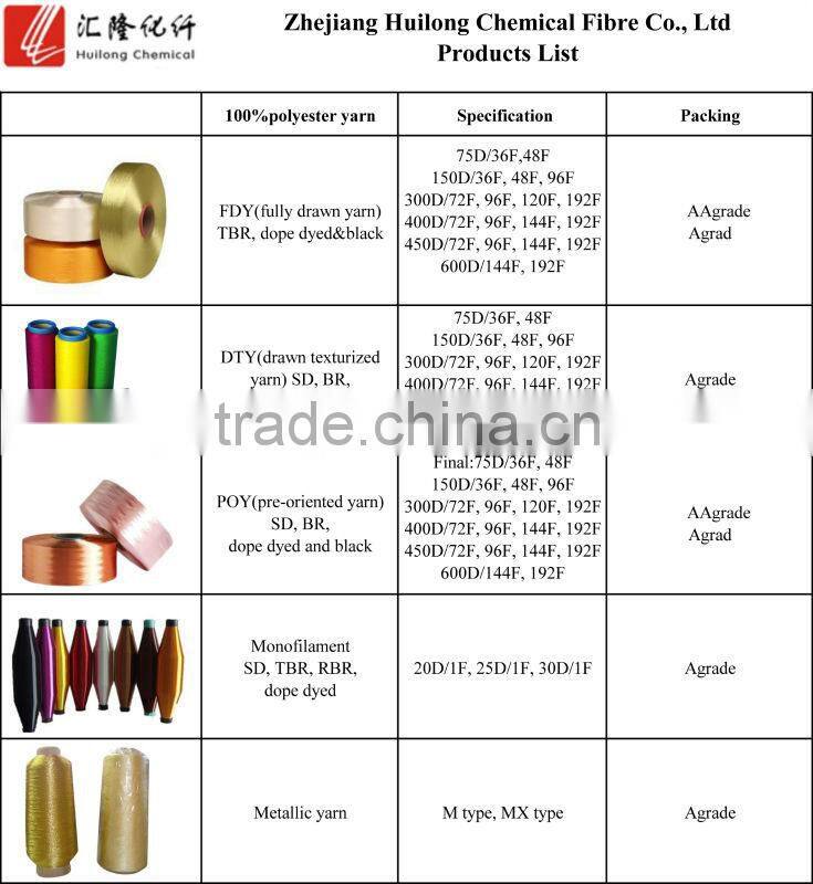 100% polyester yarn ,yarn importers wholesale china poy,fdy,dty yarn stock lots