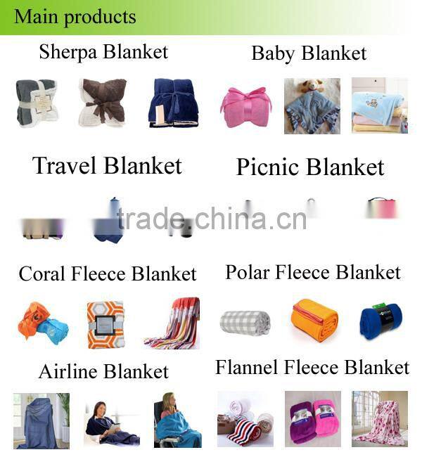 OEM flower printed flannel blanket quilted travel blanket