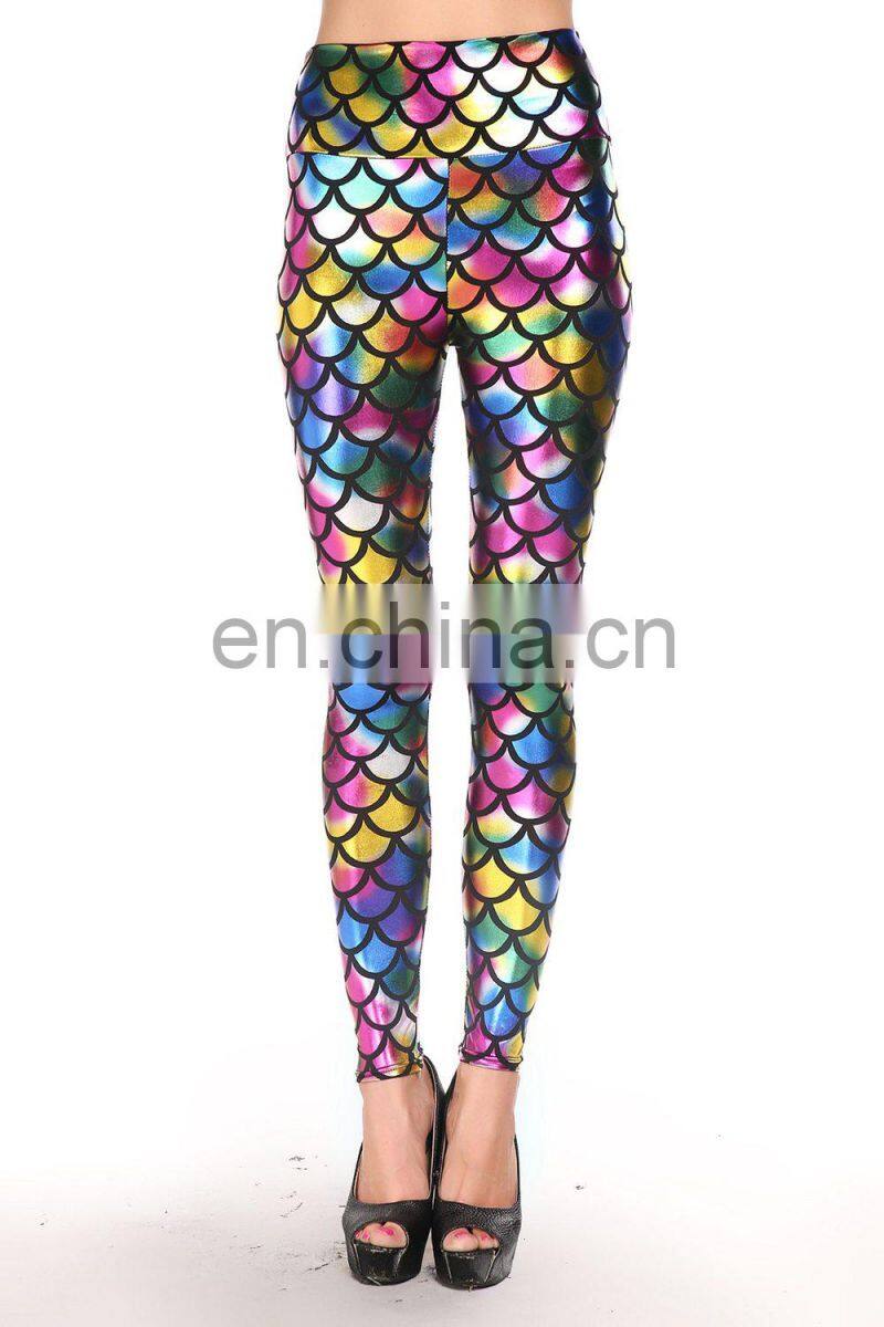 Wholesale rainbow tight leggings fish scale leggings leggings fashion 2014