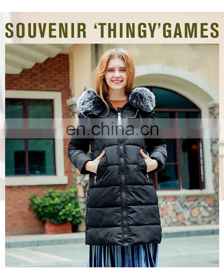 2017 new winter thickening students horns buckle long paragraph feather cotton coats coat cotton jacket S1023