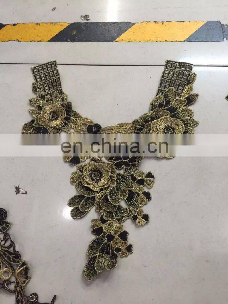 B-019 polyester collars simple lace neck designs embroidery embroidery applique