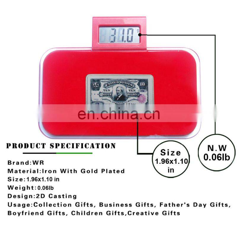 WR Colored Year 1981 USD 10 Commemorative Bullion Silver Bar with Case Metal Art Crafts for Collection