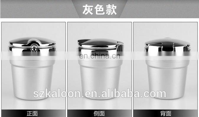 portable universal black/ white auto led lighted car ashtray