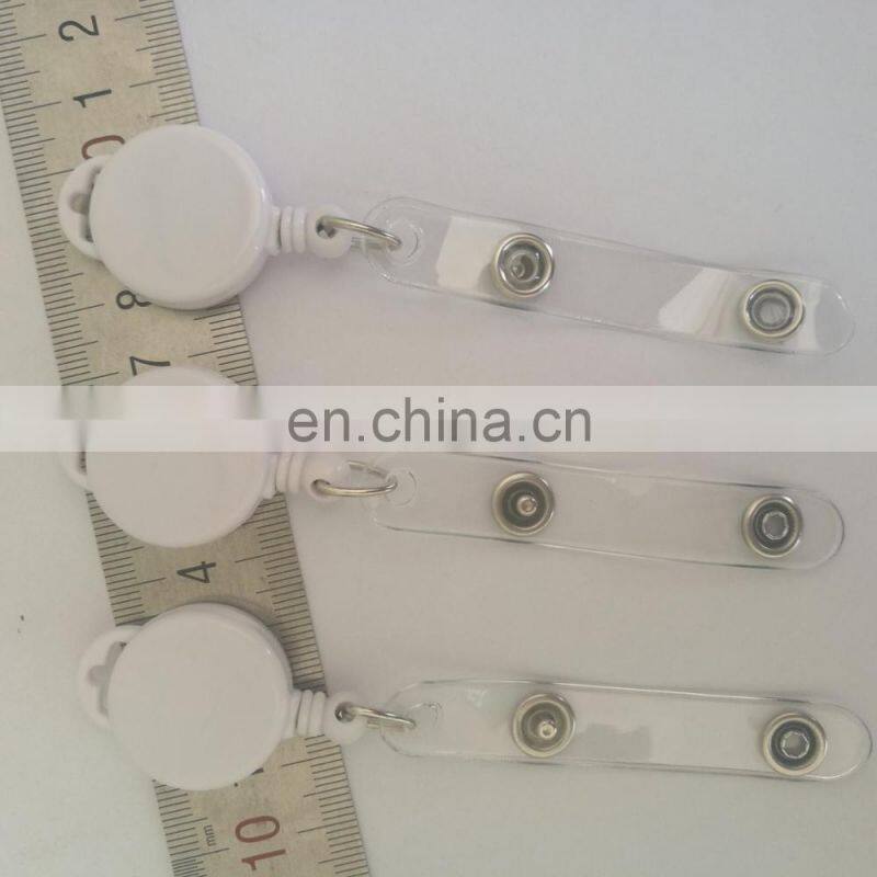 small size retractable yoyo ID badge reel in solid white color