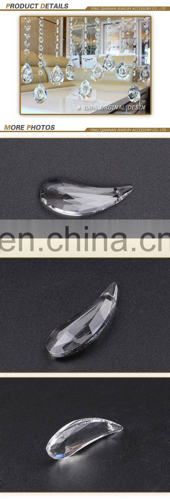 Pujiang manufacturer wholesale sparkle crystal beads Crystal garment beads Crystal jewelry accessories lamp work beads 37*14 mm
