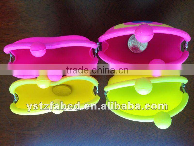 Attractive lady pocket coin purse , fancy mini silicone coin purse