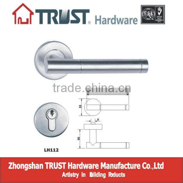 LH112:Solid Stainless Steel Lever type door Handle with Escutcheon