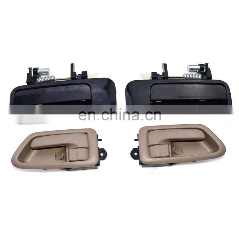 4Pcs Rear Black Outside Tan Inside Door Handle Set for Toyota Camry 69206 AA010